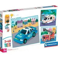 Vozila hitne pomoći 3x48 komada Supercolor puzzle - Clementoni