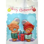 Vrećica za poklone s božićnim medvjedićima i natpisom "Merry Christmas" 32,5x45,5x10cm