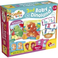 Carotina baby: Dinoland 3 u 1 memo, slagalica i igra povezivanja – Lisciani