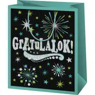 Čestitamo! Zelena ekskluzivna poklon vrećica normalne veličine 11x6x15cm