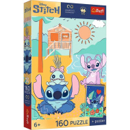 Disney Stitch na plaži UFT puzzle s 160 dijelova s posterom - Trefl