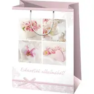 Divovska poklon vrećica ukrašena vjenčanim uzorkom i natpisom 33x15x44cm