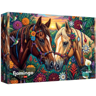 Flamingo by puzzle Konji ukrašeni cvijećem puzzle od 400 dijelova - Trefl