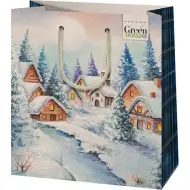 Green Grass Zimski grad ekskluzivna poklon vrećica srednje veličine 18x10x23cm