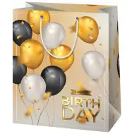 Happy Birthday! zlatni balon ekskluzivna poklon vrećica srednje veličine 18x10x23cm