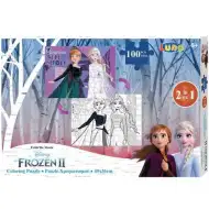 Ledena čarolija 2 za bojanje - 2u1 puzzle 100kom