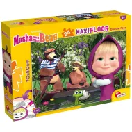 Maša i medvjed 2 u 1 24-dijelni maxi podni puzzle i bojanka 70x50 cm - Lisciani