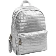 Must... Pearl srebrna prošivena školska torba, ruksak 26x14x36cm