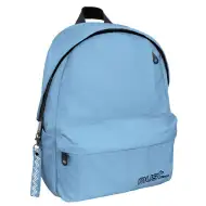 Must: Zaobljena svjetlo plava školska torba s četiri odjeljka, ruksak 32x17x42cm