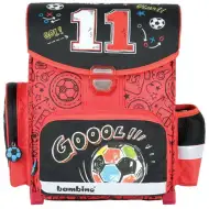 Nogometni crno-crveni ergonomski školski ruksak, ruksak 36x27x14cm - Bambino