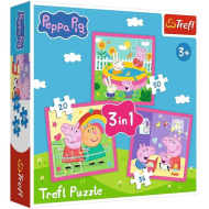 Peppa prase - 3 u 1 puzzle od 20, 36 i 50 dijelova - Trefl