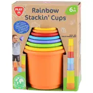 Playgo: Rainbow staklena konstrukcijska igračka od reciklirane plastike 8-dijelni set