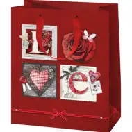Poklon vrećica srednje veličine sa uzorkom Love ruže 18x23x10cm