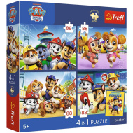 Psići u ophodnji - 4 x 88 kom Premium Plus Kids puzzle - Trefl