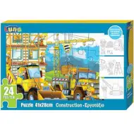 Puzzle set od 24kom sa tri postera za bojanje