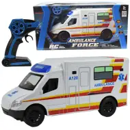 RC daljinski upravljač Bijela ambulanta sa svjetlosnim efektima 2,4 GHz 1/12 omjer 30cm