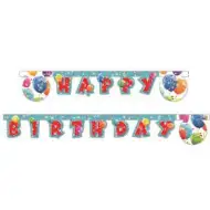 Šareni baloni Happy Birthday natpis 300cm