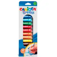Set od 12 tempera u boji u plastičnoj posudici s kistom - Carioca