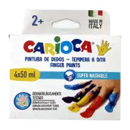 Set za bojanje prsti sa različitim bojama 4x50ml - Carioca