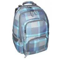 Spirit: E-Bag plava kockasta zaobljena školska torba, ruksak 46x34x22cm
