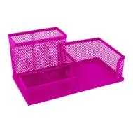 Spirit: Metalni mrežasti organizator za stol ružičaste boje 205x103x98mm