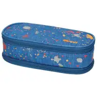 Spirit: Ovalna pernica s plavim traper uzorkom točkica 23x10 cm