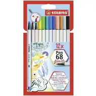 Stabilo: Pen 68 brush tanki flomasteri 12kom