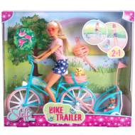 Steffi Love: Biciklistica Steffi lutka s dječjom prikolicom - Simba Toys