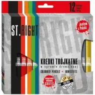 St.Right Trokutasta olovka u boji 12 komada sa šiljilom