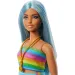 Barbie: Fashionista lutka u šarenoj prugastoj haljini - Mattel
