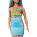 Barbie: Fashionista lutka u šarenoj prugastoj haljini - Mattel
