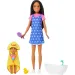 Barbie lutka u haljini s uzorkom srca, igraći set dadilje - Mattel