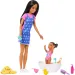 Barbie lutka u haljini s uzorkom srca, igraći set dadilje - Mattel