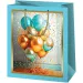 Cardex: Ekskluzivna srednja poklon vrećica plave i zlatne boje s balonima, 18x10x23 cm