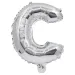 Folija balon u obliku slova u srebrnoj boji – slovo C 32 cm