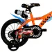 Hot Wheels 14” dječji bicikl s držačem za bocu i pomoćnim kotačićima u narančasto-crnoj boji – Dino Bikes bicikl