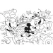 Mickey Mouse 2 u 1 maxi puzzle s 4x48 dijelova i bojanka 35x25 cm - Lisciani