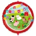 Rođendanski folija balon – s natpisom „Happy Birthday”, s uzorkom farmi životinja, 46 cm