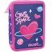 Space Heart: Sklopivi ružičasti i ljubičasti dvokatni punjeni pernica 15x21x5cm