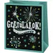 Čestitamo! Zelena ekskluzivna poklon vrećica normalne veličine 11x6x15cm