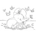 Disney Dumbo 2 u 1, maxi slagalica od 35 dijelova i bojanka 70x50 cm - Lisciani