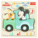 Drveni slagalica s oblicima Disney Mickey Mouse u autu - Trefl