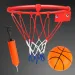 Set metalnih košarkaških prstenova s ​​mrežom u boji, loptom i pumpom, 24 cm