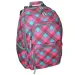 Spirit: E-Bag roza i tirkizna karirana zaobljena školska torba, ruksak 46x34x22cm